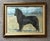 Vintage large pastel portrait of a black German shepherd. In vintage wood frame . Business card of the artist attached to...
