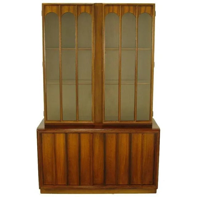 Keller Colonnade-Top Walnut and Glass Tall Cabinet For Sale - Image 10 of 10