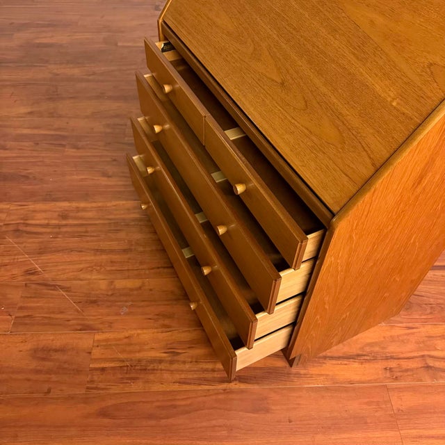 Brown Nathan Furniture Vintage Teak Secretary Desk For Sale - Image 8 of 15