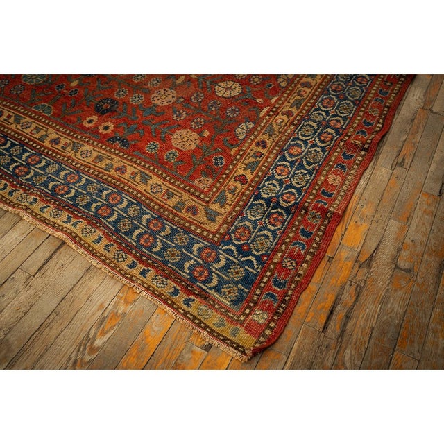 Red 1930s Antique Red Ground Asian Design Chinese Khotan Handknotted Pile Wool Rug For Sale - Image 8 of 8