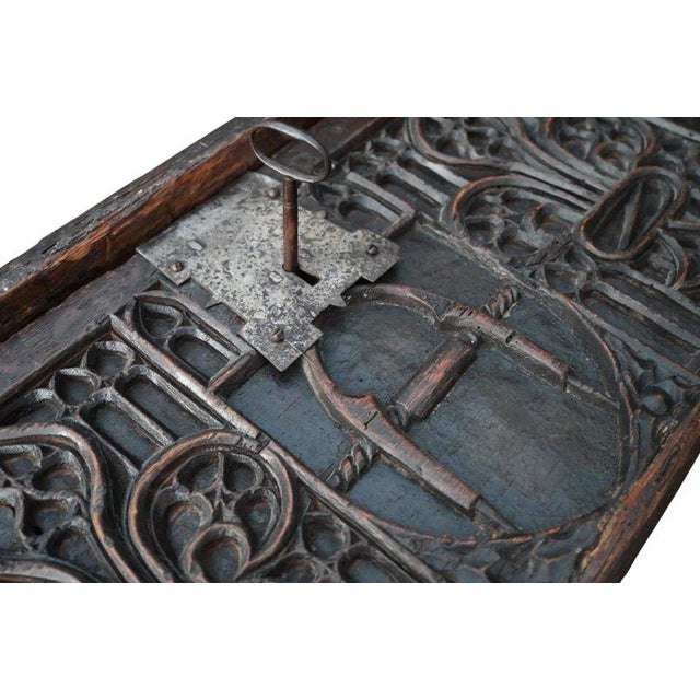 Gothic Oak Chest, Northern France, 1360 For Sale - Image 5 of 6