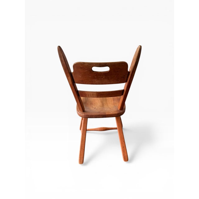 1960s Vintage Cushman Colonial Creations Maple Side Chair With Sculpted Seat and Ladder Back For Sale - Image 5 of 10