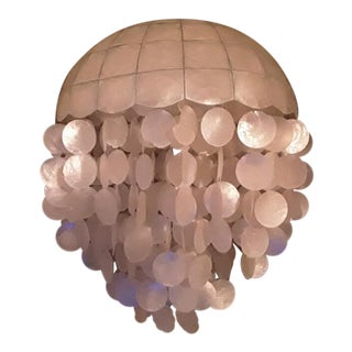 Hollywood Regency Capiz Shell Chandelier For Sale