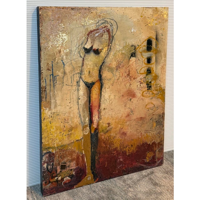 Design Plus Gallery presents "What is Truth" a large scale Mixed Media Painting by California artist Jylian Gustin, 2002....