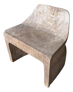 Andrianna Shamaris Sculptural Teak Wood Chair or Side Table
