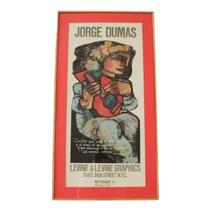 Framed 1979 Jorge Dumas Art Expo Poster - Levine & Levine Graphics New York City