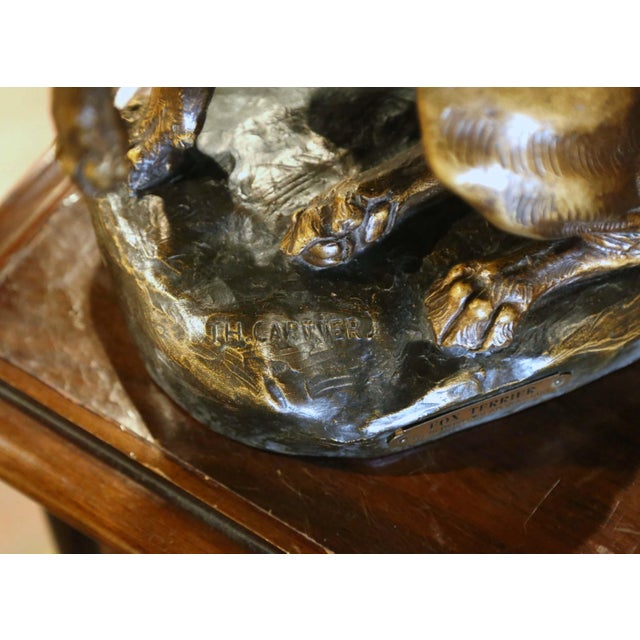 Early 20th Century Early 20th Century French Terracotta Fox Terrier Sculpture Signed T. Cartier For Sale - Image 5 of 10