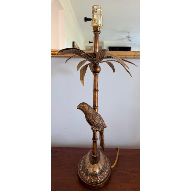 Bronze Parrot in Palm Tree Lamp Maitland-Smith For Sale - Image 8 of 11