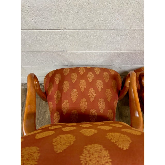 Vintage American of Martinsville Queen Anne Style Gooseneck Arm Chairs - Pair For Sale In Kansas City - Image 6 of 13