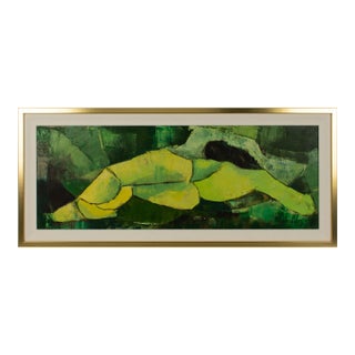 Mid Century Abstract Nude Oil on Canvas Painting by Edith Ferullo For Sale