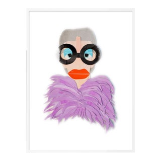 Iris with Purple Feathers by Melvin G in White Framed Paper, Medium Art Print For Sale