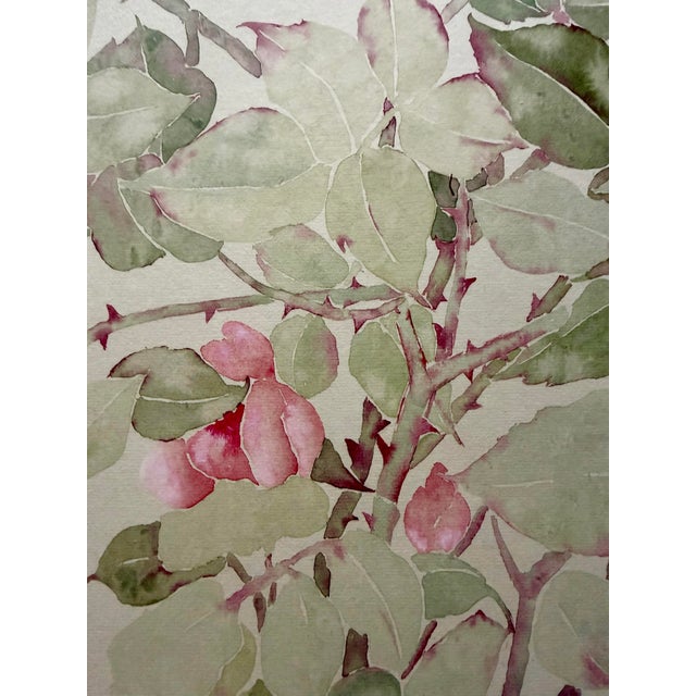 Kaixiguo Original Hand-Painted Floral Artwork – Framed Pink Roses Wall Art For Sale In Sacramento - Image 6 of 11