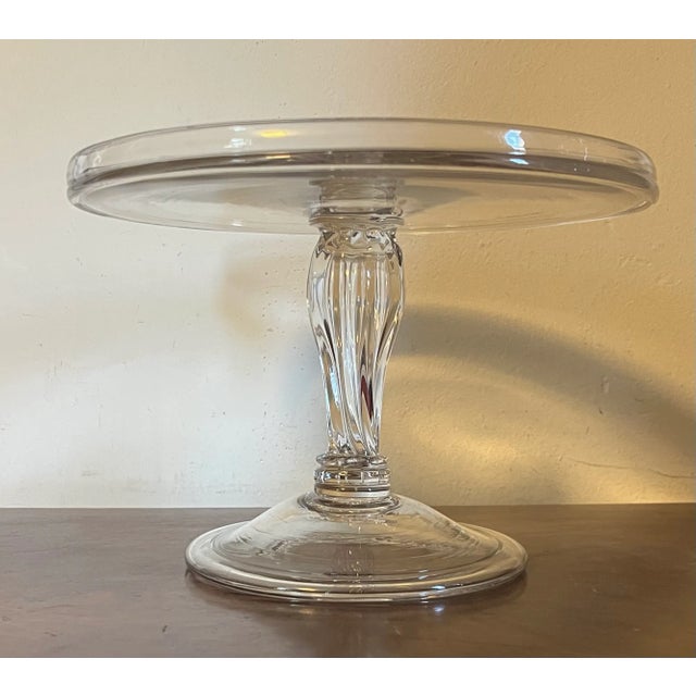Antique 18th Century English George III Blown Glass Tazza Plateau or Syllabub Cake Stand For Sale - Image 4 of 15