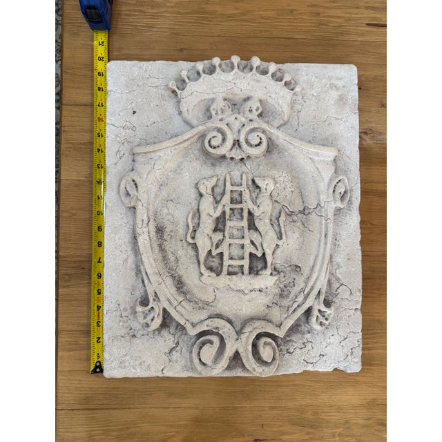 Stone Gray Mid 19th Century Italian Stone Coat of Arms For Sale - Image 8 of 9