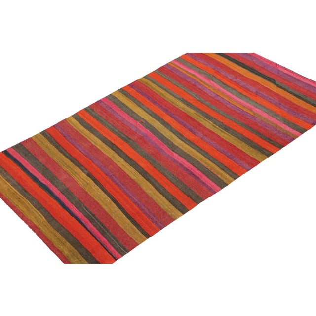 Rug & Kilim 1950s Vintage Shahsavan Persian Kilim With Multicolor Stripes, From Rug & Kilim For Sale - Image 4 of 8