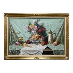 Original Formal Still Life on Canvas by Bela Balogh