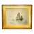 Lovely Large Gold Gilt Frame Antique Victorian Maritime Watercolor Painting Fishing Sailboat Ocean Wall Home Decor Nautical Art For Sale