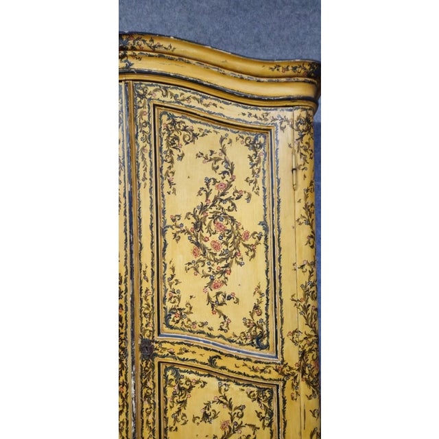 Late 19th Century Curved Armoire with Floral Decoration For Sale - Image 4 of 9