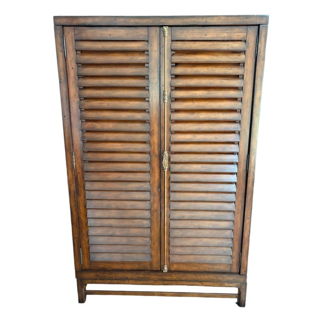 New Ralph Lauren Louvered Wardrobe or Media Cabinet Armoire For Sale