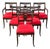 Mid 20th Century Union National Chinoiserie English Regency Black Painted Dining Chair - Set of 6 For Sale