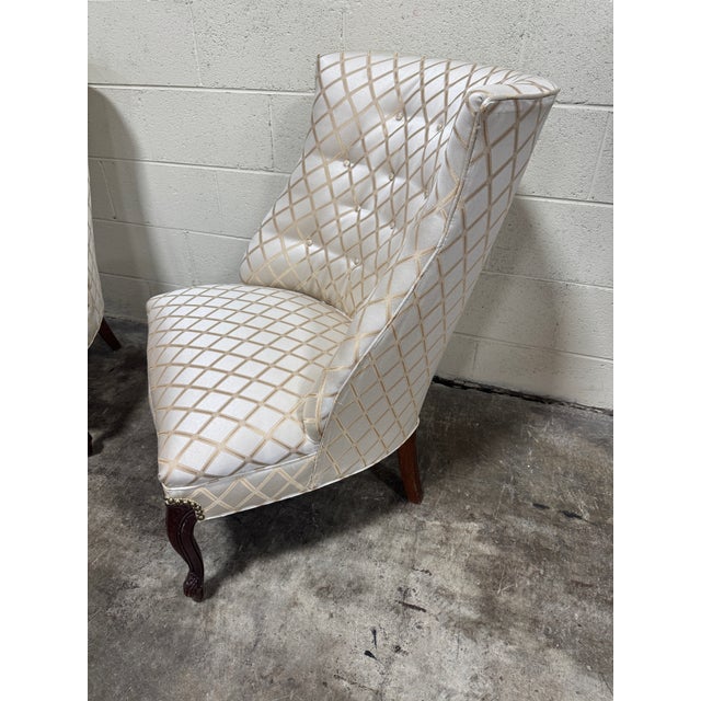 Traditional 1950s Slipper Chairs - A Pair For Sale - Image 3 of 8