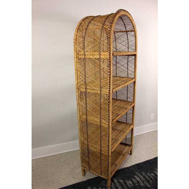 Vintage Boho Chic Wicker Arch Shelf Chairish
