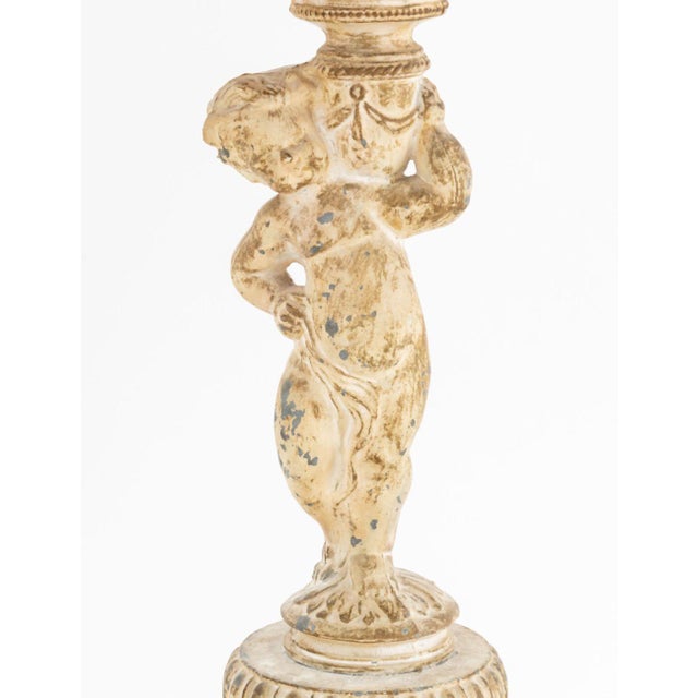 Neoclassical Style Marble Top Figural Side Table For Sale - Image 4 of 9