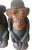 Figurative Vintage Large Hand Carved Wise Monkeys Sculpture Set With Rare Fourth Monkey For Sale - Image 3 of 5