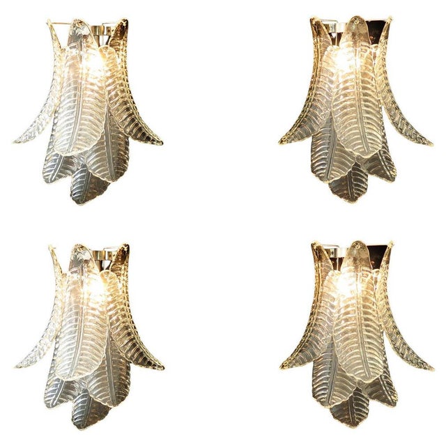 Metal Mid-Century Italian Murano Glass Sconces, 1990s, Set of 4 For Sale - Image 7 of 7