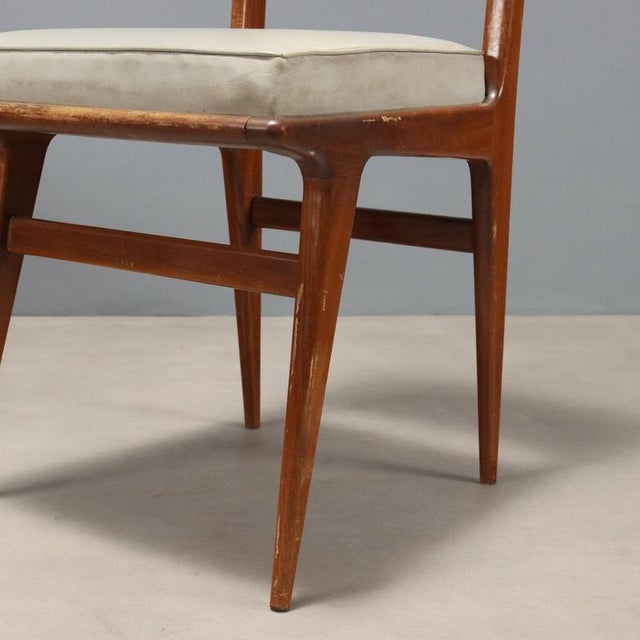 Vintage Beech and Vinyl Chairs, 1950s For Sale - Image 4 of 8