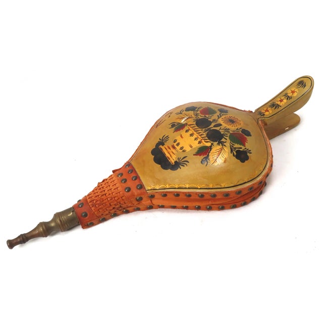 This is a Great Looking set of Hand Made Wood, Leather and Brass Fireplace Bellows. Circa Mid 20th Century. They are done...