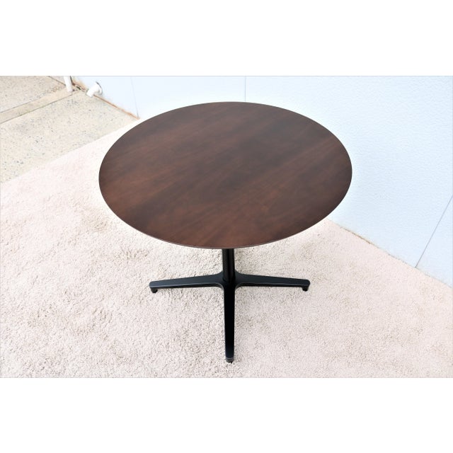 Wood Modern Naoto Fukasawa for Geiger Saiba 30" Round Walnut Veneer Top Dining Table For Sale - Image 7 of 13