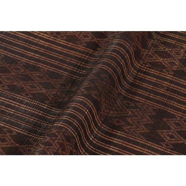 Animal Skin Vintage Tuareg Mat, Rich Brown With Bold Tribal Geometric Patterns - Rug & Kilim For Sale - Image 7 of 10
