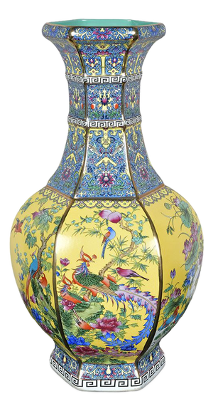 Asian Polychrome Porcelain Vase