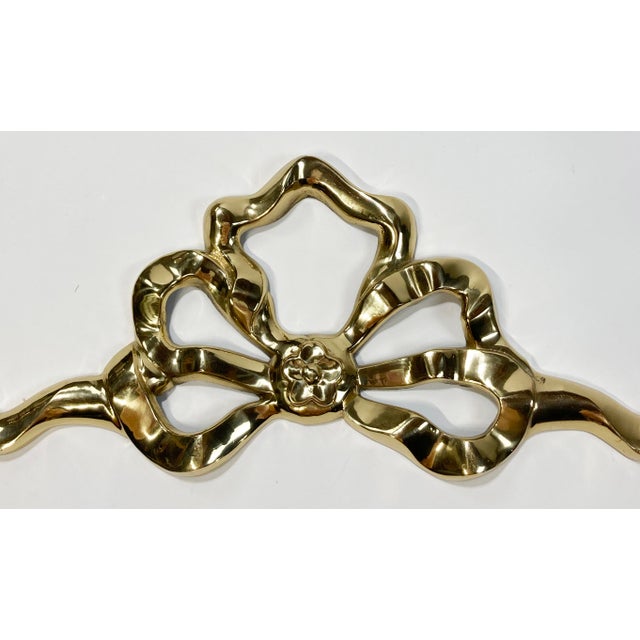 Figurative Vintage Brass Ribbon Wall Swag For Sale - Image 3 of 4