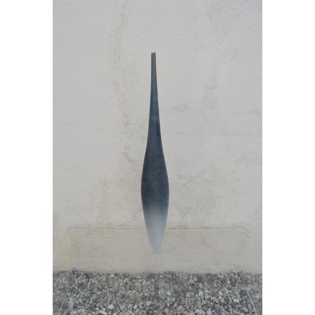 1950s Vintage Murano Venice Italy Handmade Blown Glass Long Neck Vase For Sale - Image 13 of 13