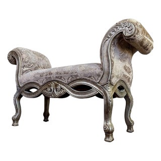 Ornate Rococo Revival Silver Gilt Bench / Settee For Sale