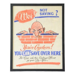 Mr Chad WWII National Savings Poster, 1940s For Sale