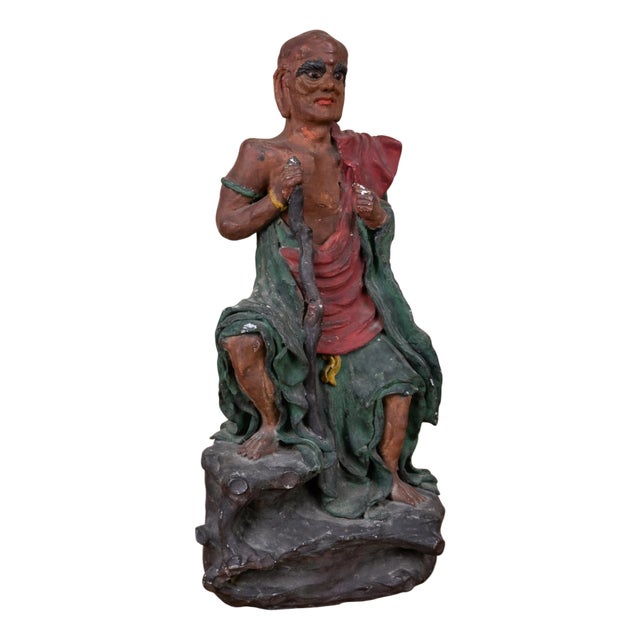 Polychrome Terracotta Sculpture, Japan, 1800s For Sale