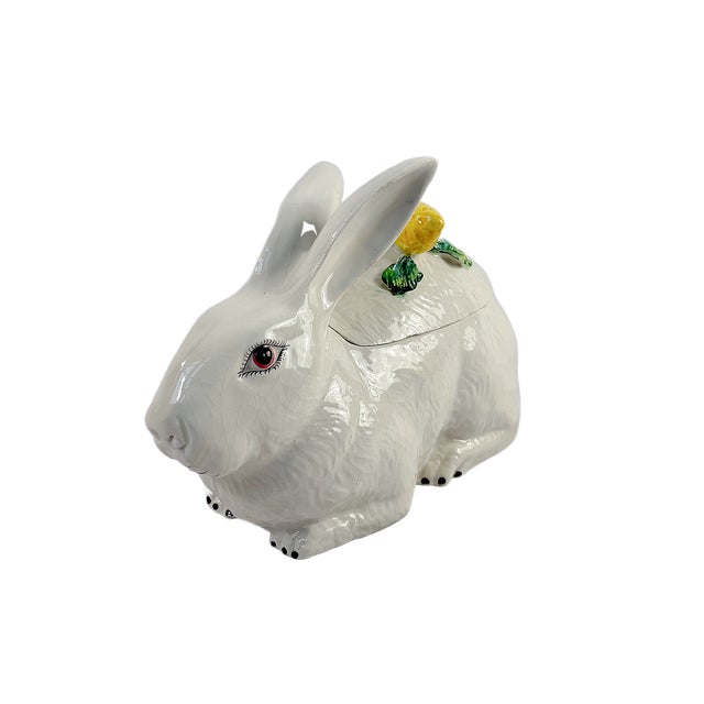 Mediterranean Mid 20th Century Italian Majolica Rabbit Tureen For Sale - Image 3 of 10