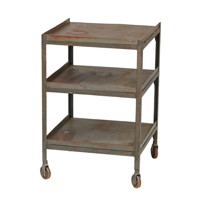 Pr. MCM Industrial Rolling Side Tables For Sale - Image 16 of 18