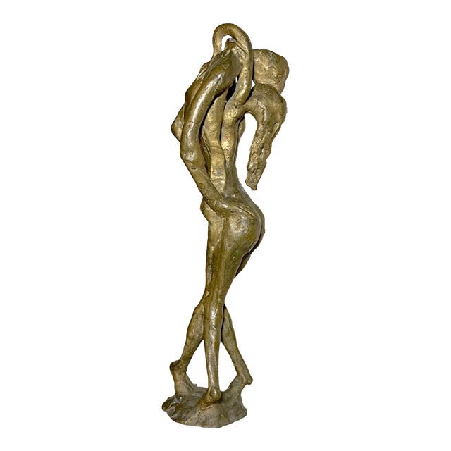 Large Vintage Milton Elting Hebald American Embrace Bronze Nude Sculpture Statue For Sale