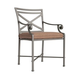 Brown Jordan Venetian Arm Chair, Mica frame with Fusion Clay fabric For Sale