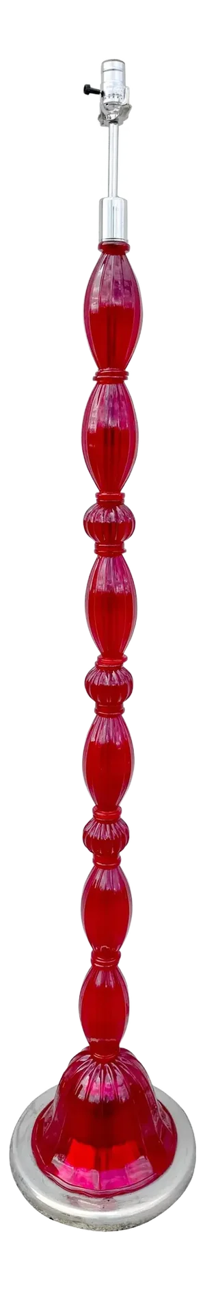 Stunning Red Murano Glass Biomorphic Column Floor Lamp