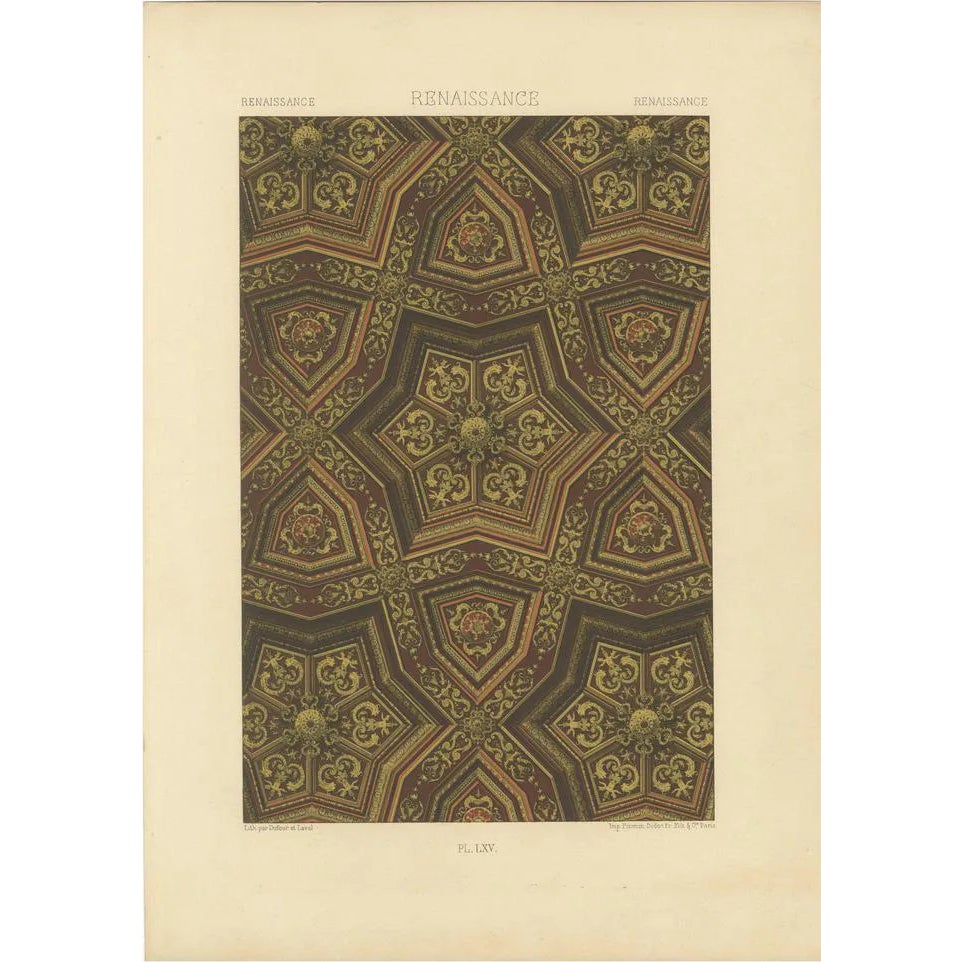 Renaissance Ceiling Design, 1869, Paper | Chairish