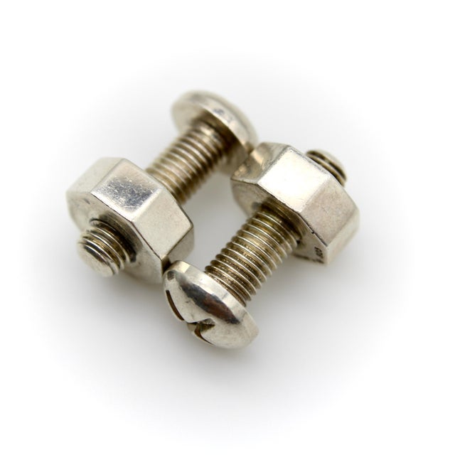 Vintage Sterling Silver Tiffany & Co. Nut and Bolt Cufflinks, Pair For Sale In Los Angeles - Image 6 of 8