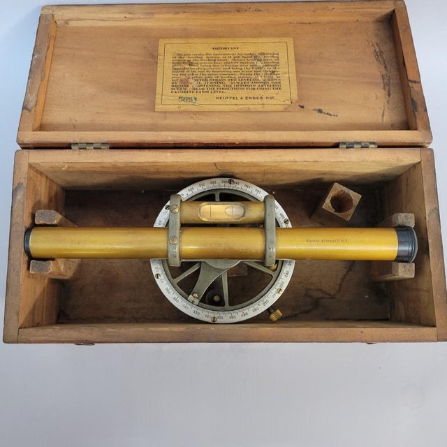 Industrial Farm Surveyor’s Brass Hand Level With Original Box, Early 20th C Keuffel & Esser For Sale - Image 3 of 9