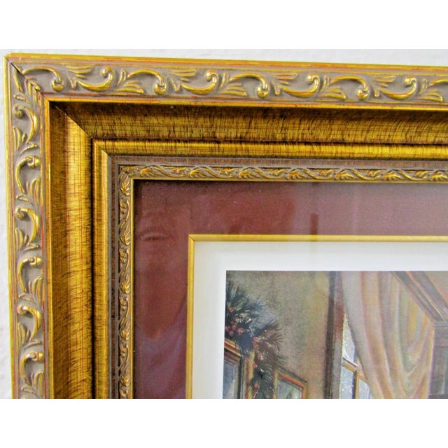 1990s Trisha Romance Christmas at the Cottage Matted and Framed Numbered Print For Sale - Image 10 of 17