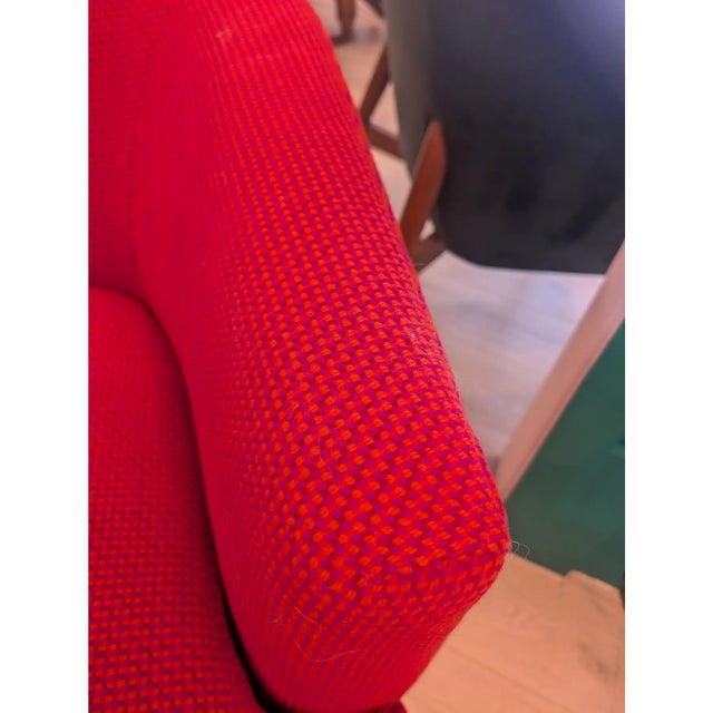 Red Custom Mid-Century Club Chair For Sale - Image 8 of 8