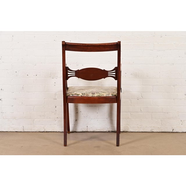 Kindel Furniture Style Regency Carved Mahogany Dining Chairs, Set of Four For Sale - Image 12 of 13